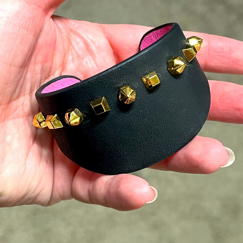 Vince Camuto black and gold studded cuff